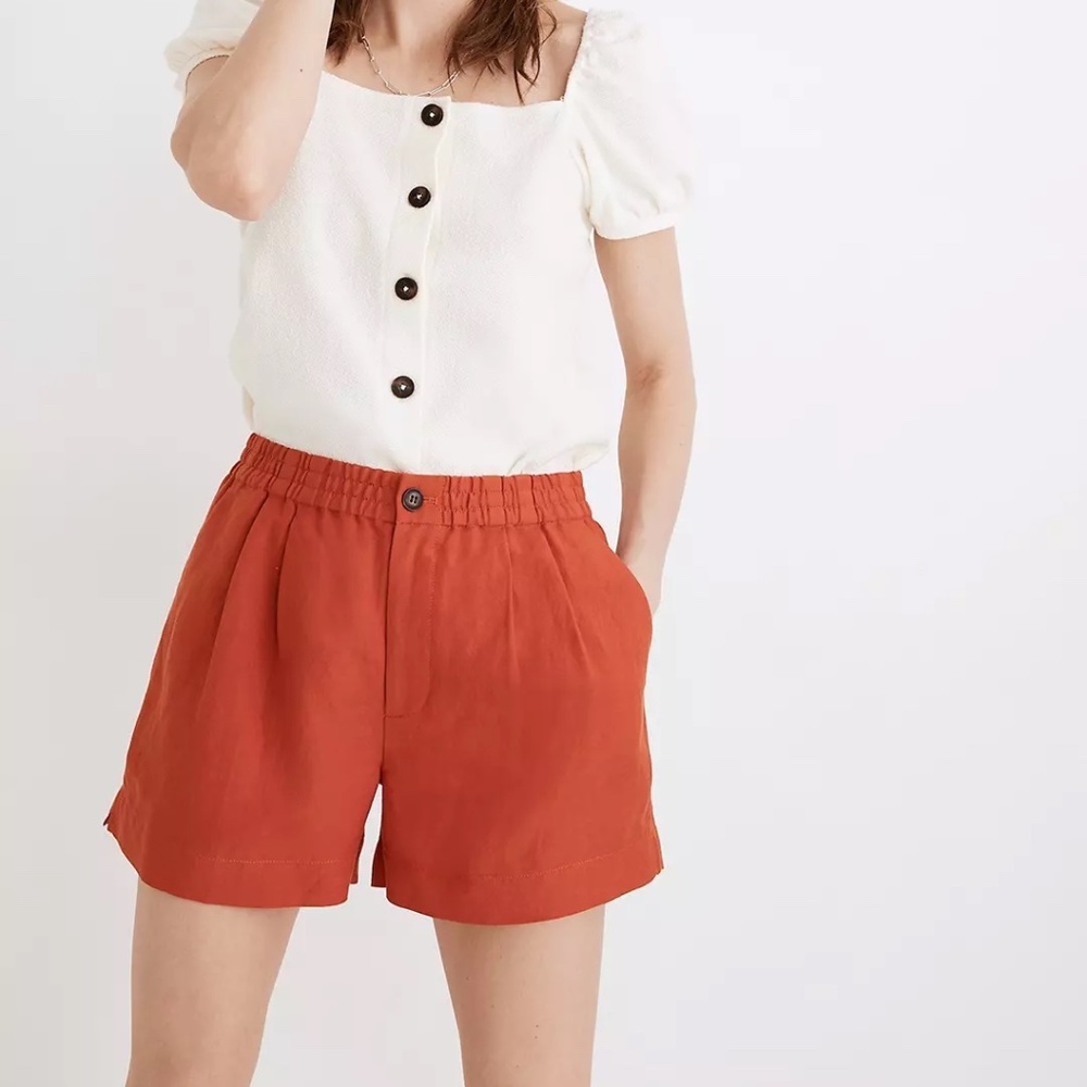 Madewell NWOT Linen-Blend Track Shorts